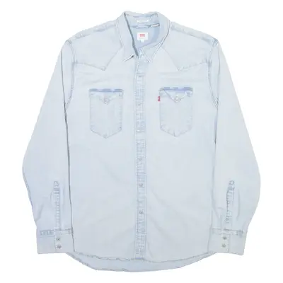 LEVI'S Mens Plain Shirt Blue Long Sleeve XL