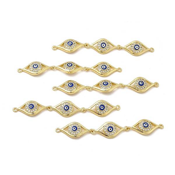 Brass Micro Pave Clear Cubic Zirconia Connector Charms
