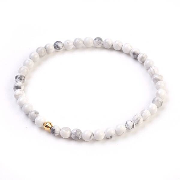 Natural Howlite Stretch Bracelets