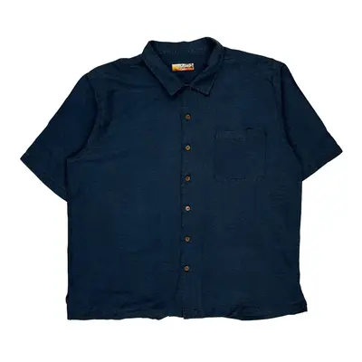 Havana Jack''S Cafe Hawaiian Shirt - 2XL Navy Cotton