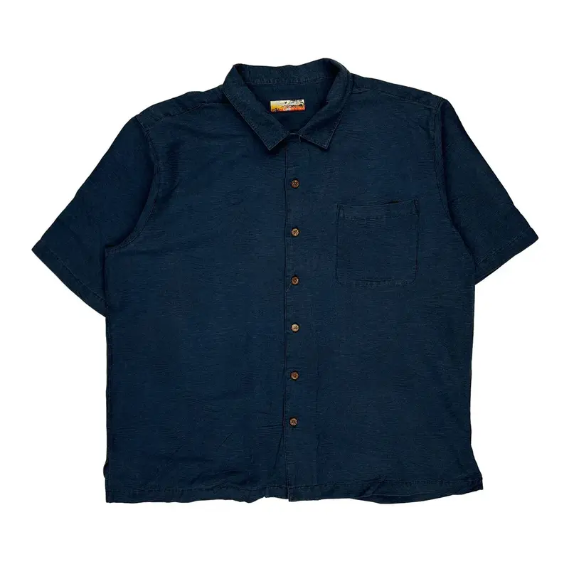 Havana Jack''S Cafe Hawaiian Shirt - 2XL Navy Cotton