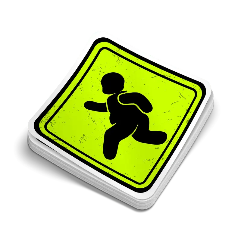 Fat Guy Crossing - Hard Hat Decal