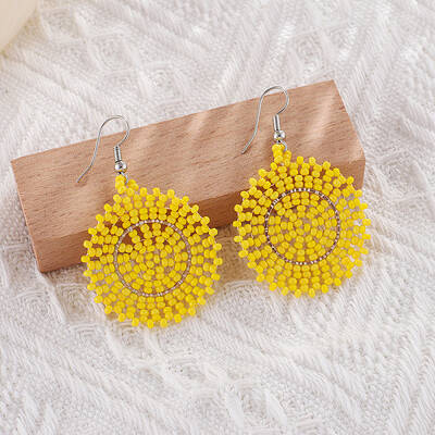 Glass Seed Braided Dangle Earrings for Women