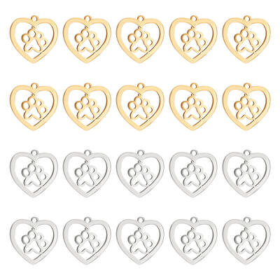 20Pcs 2 Colors 201 Stainless Steel Pendants