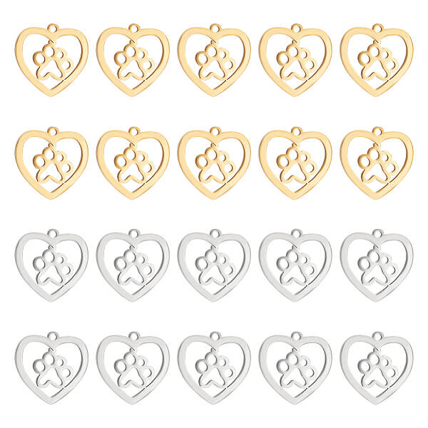 20Pcs 2 Colors 201 Stainless Steel Pendants