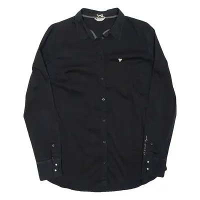 GUESS Womens Plain Shirt Black Long Sleeve XL