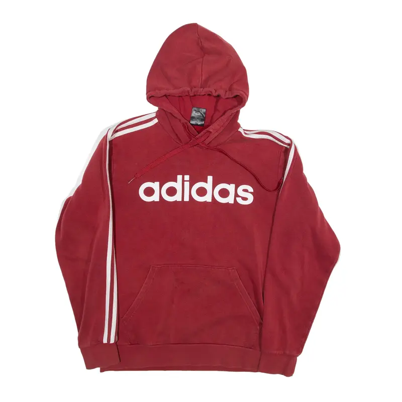 ADIDAS Hoodie Red Pullover Mens M