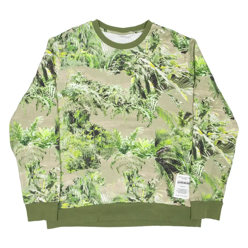 NAPAPIJRI Rainforest Print Mens Sweatshirt Green 3XL