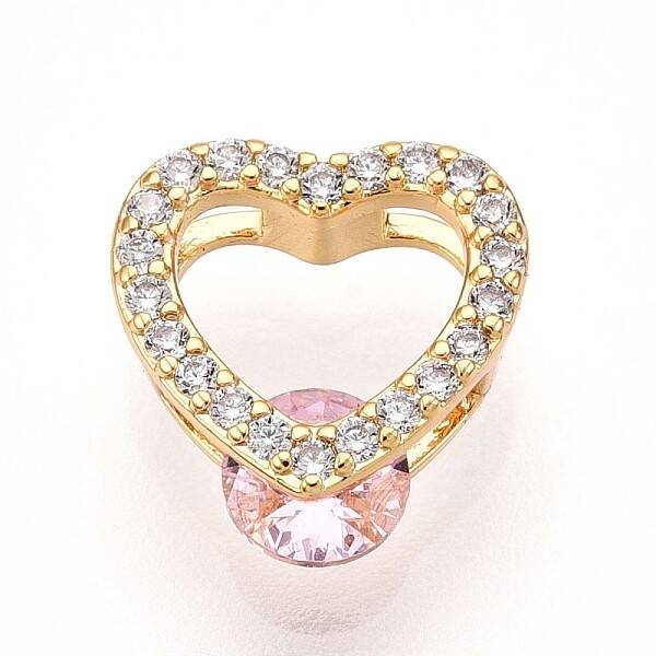 Brass Micro Pave Cubic Zirconia Charms