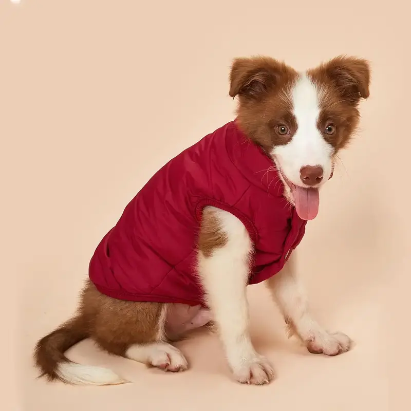 Fleeced Lined Dog Coat, Winter Warm Jacket with Buttons for Small Medium Large Dogs, Windproof Puppy Dog Winter Vest, Pet Col...
