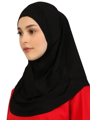 Women's Solid Color Instant Hijab, Modest Casual Hijab for Daily Wear, Fashionable Soft Comfortable Hijab for Women