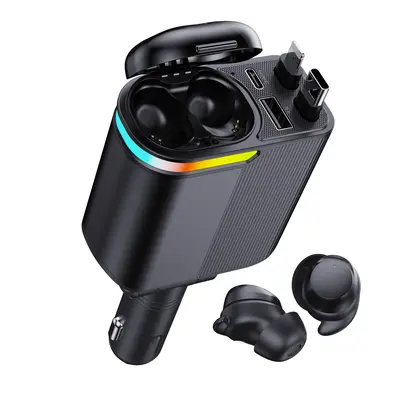 W&O Retractable Car Charger with earbuds , Fast Charging Adapter with Lightning Cable&Dual Charge Port, 3 bottles Perfume for...