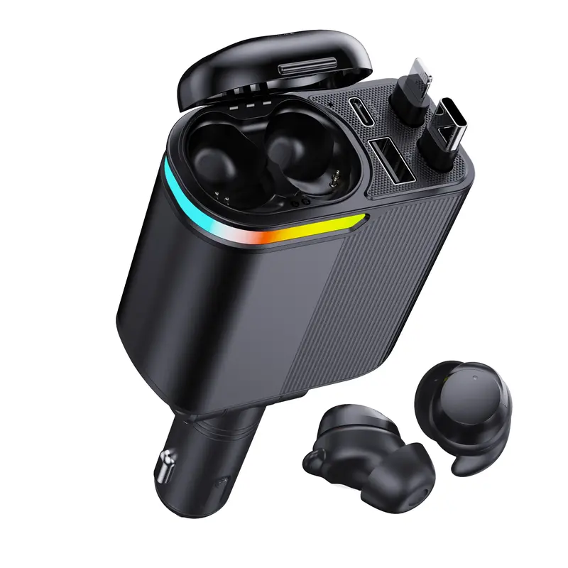 W&O Retractable Car Charger with earbuds , Fast Charging Adapter with Lightning Cable&Dual Charge Port, 3 bottles Perfume for...