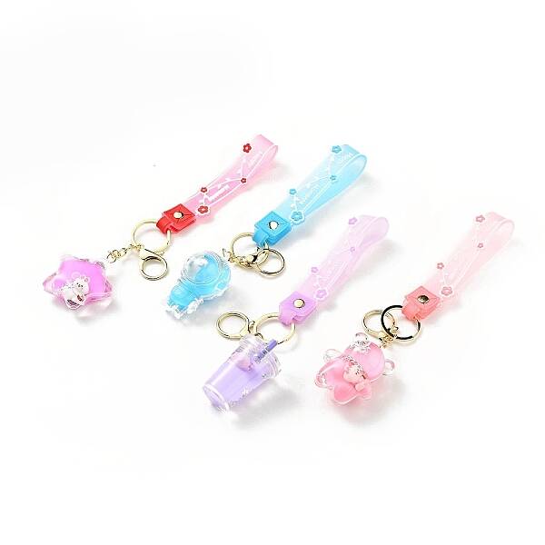 Star & Drink & Bear Acrylic Pendant Keychain