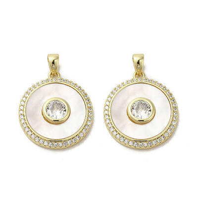 Brass Micro Pave Clear Cubic Zirconia Pendants