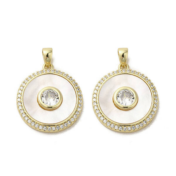 Brass Micro Pave Clear Cubic Zirconia Pendants
