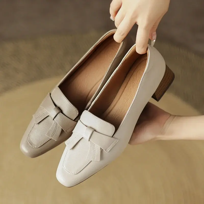 CHIKO Nisha Square Toe Block Heels Loafers Shoes