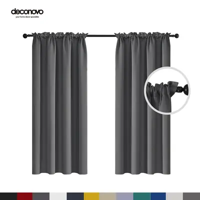 Deconovo Rod Pocket Curtains (2 Panels, 85%-95% Light Blocking) – Thermal Insulated & Soundproof Drapes for Living Room, Be...