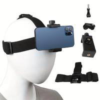 Versatile Head-Mounted Bracket by Giuhds: Hands-Free, Secure Recording for GoPro, DJI & iPhone 15 Pro Max - Perfect for Outdo...