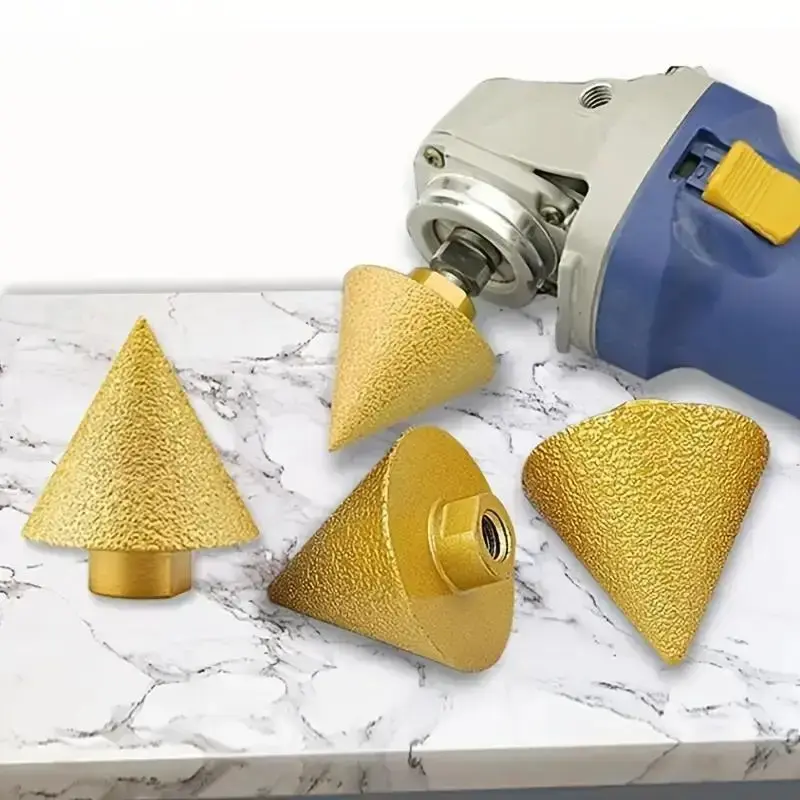 Diamond Grinding Wheel, M10 Threaded Tapered Drill Bit, Power Tool Accessories for Ceramic Tile Polishing & Chamfering, Diamo...
