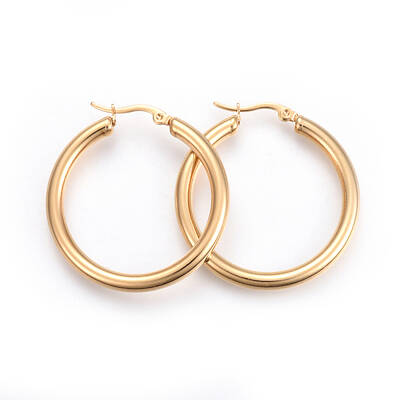 201 Stainless Steel Huggie Hoop Earrings with 304 Stainless Steel Pins
