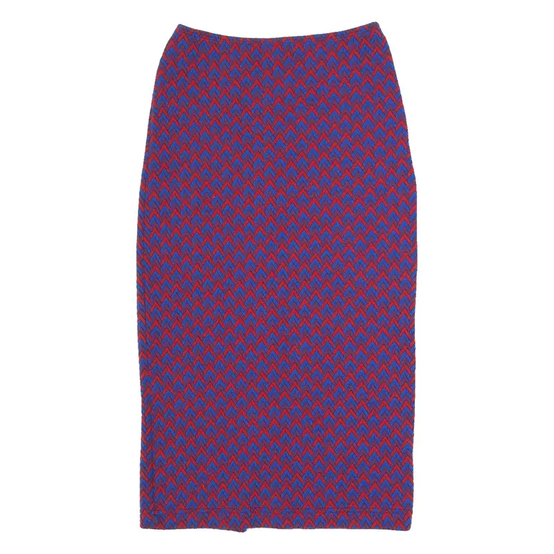 AMERICAN APPAREL Womens Pencil Skirt Purple Midi Chevron XS
