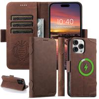 SUTENI compatible with MagSafe Magnetic Wireless Charging mobile phone case PU Leather Magnetic mobile phone case Men's Walle...