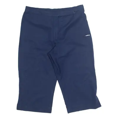 ADIDAS 3/4 Length Womens Sports Shorts Blue UK 14 W32
