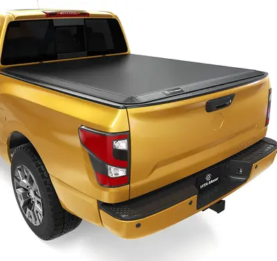 2004-2015 Nissan Titan Soft Quad Fold Truck Bed Tonneau Cover, Fleetside 5.5 ft Bed Without Titan Box