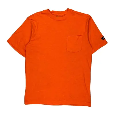 Dickies T-Shirt - Large Orange Polyester Blend