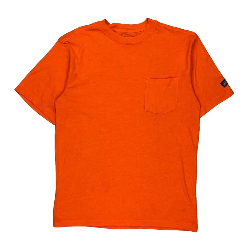 Dickies T-Shirt - Large Orange Polyester Blend