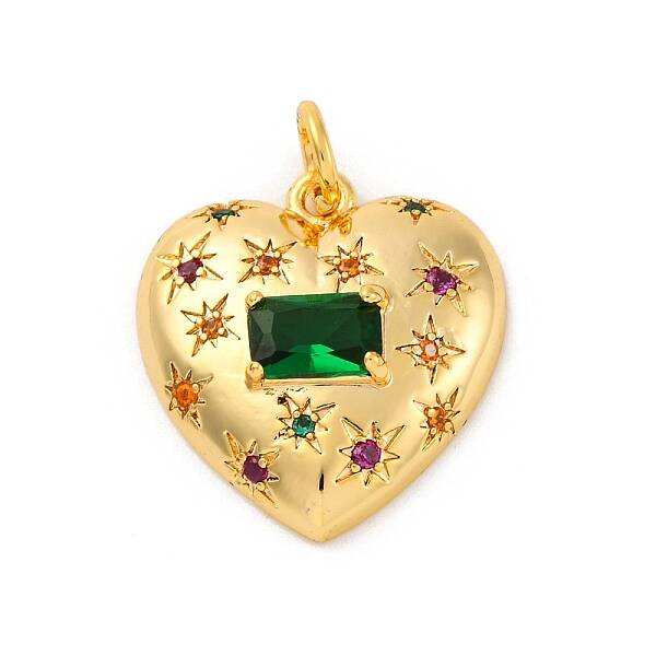 Brass Micro Pave Cubic Zirconia Pendants