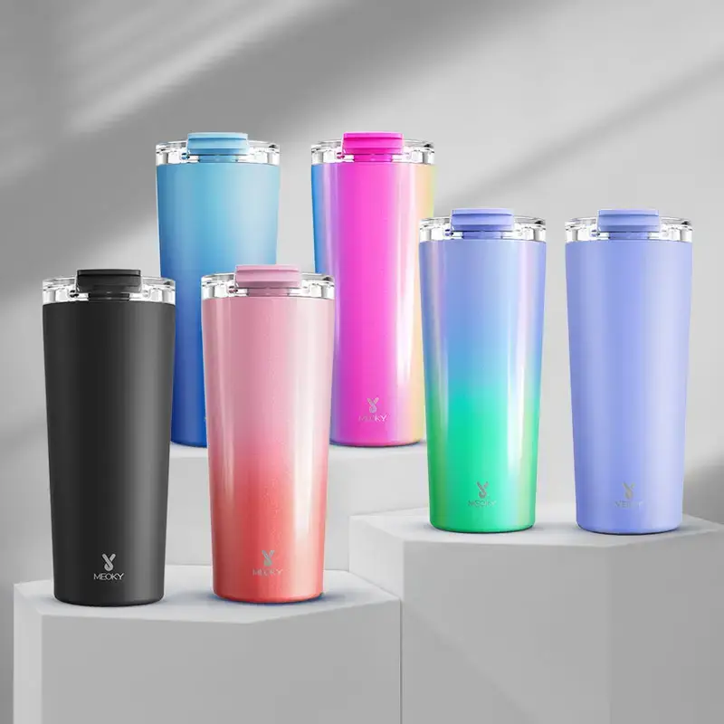MEOKY simple and modern 24 oz 304 stainless steel water bottle, reusable car travel cup, leak-proof design | keeps cold for 2...