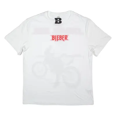 TEAM BIEBER Band T-Shirt White Short Sleeve Mens L