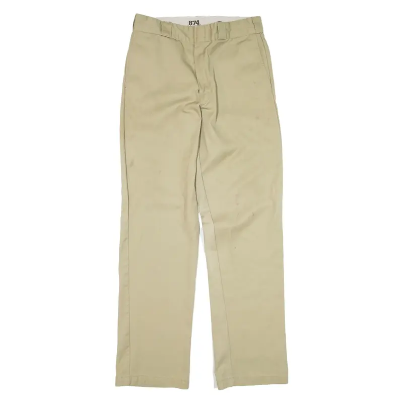 DICKIES 874 Workwear Trousers Beige Regular Straight Mens W32 L34