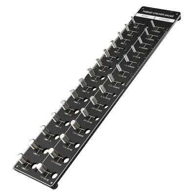 Nut & Bolt Thread Checker, Bolt and Nut Identification Gauge with Straight Ruler, 14 Inch and 14 Metric Plate Thread Gauge, P...