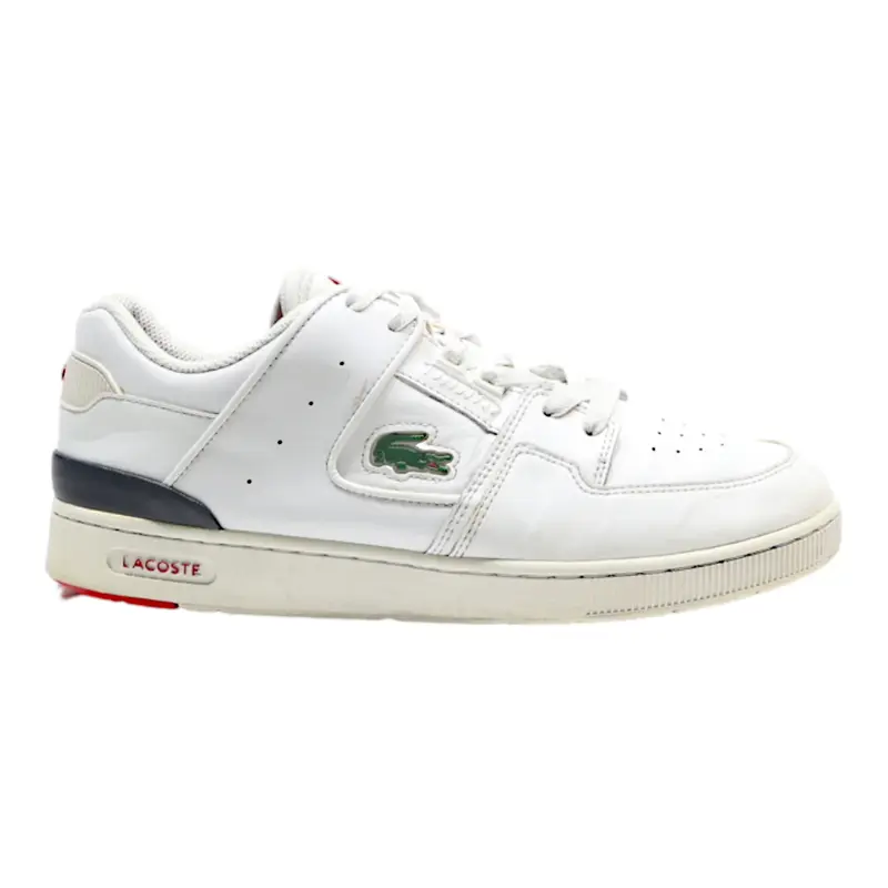 LACOSTE Sneaker Trainers White Leather Mens UK 7.5