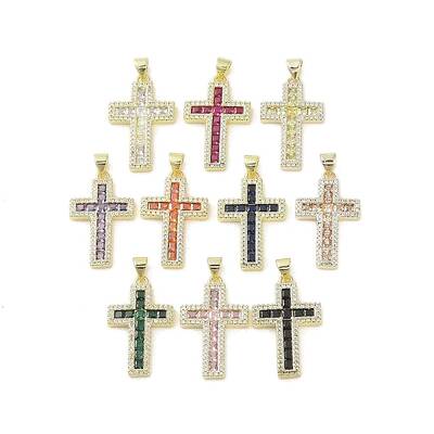 Real 18K Gold Plated Brass Micro Pave Cubic Zirconia Pendants