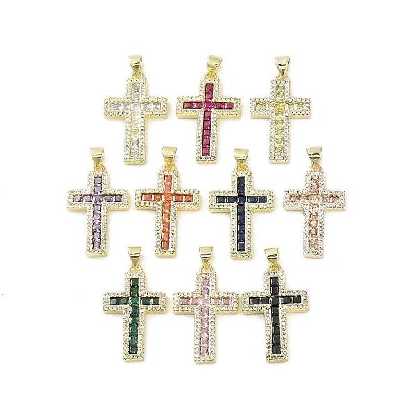 Real 18K Gold Plated Brass Micro Pave Cubic Zirconia Pendants