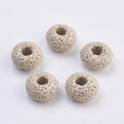 Natural Lava Rock European Beads