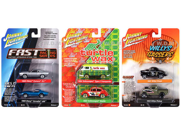 Johnny Lightning 2-Packs 2024 Release 1 Set B of 6 pieces 1/64 Diecast Model Cars by Johnny Lightning