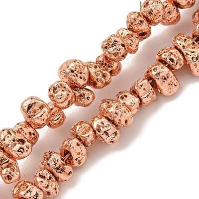 Electroplated Natural Lava Rock Beads Strands