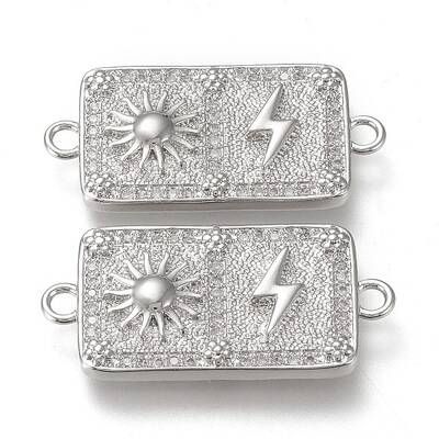 Brass Micro Pave Cubic Zirconia Links Connectors