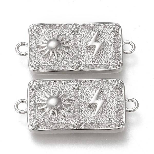 Brass Micro Pave Cubic Zirconia Links Connectors