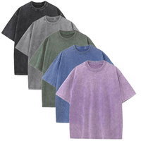 5 PCS Men's Cotton T-Shirts Oversized Half Short Sleeves Casual Loose Soild Streetwear Tops, Unisex Retro Street T-Shirts, Lo...