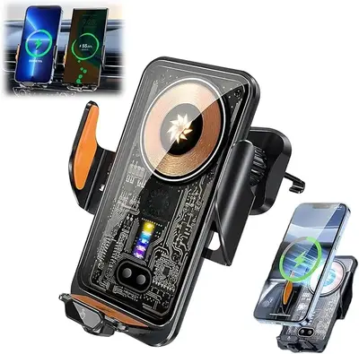 WHATOOK Wireless Car Charger Fast Charging Auto Clamping Car Phone Holder Wireless Charger Air Vent Car Phone Mount fit Wirel...