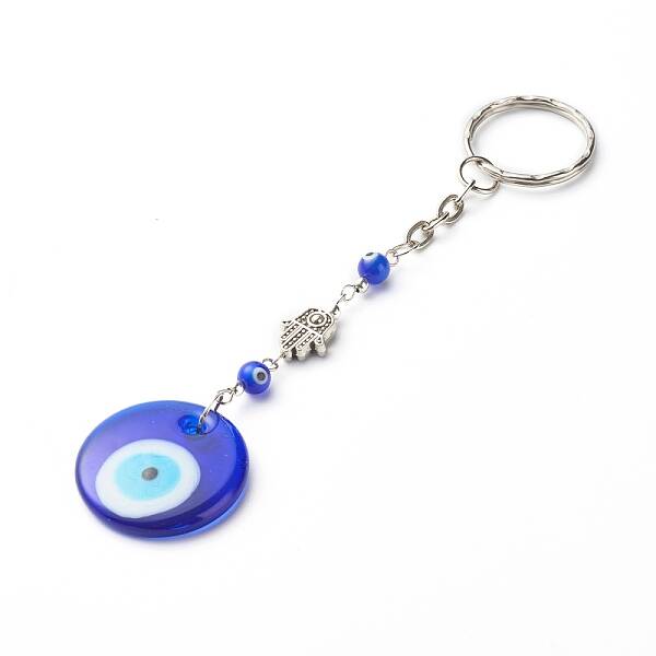 Handmade Lampwork Evil Eye Keychain