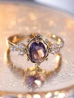 Fashion Rhinestone Decorated Ring, Elegant Artificial Zircon Decorated Ring For Women, Vintage Rings, Fashion Accessories For...