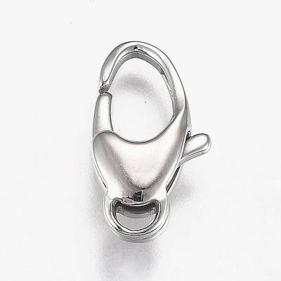 Non-Tarnish Polished 316 Surgical Stainless Steel Lobster Claw Clasps