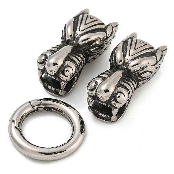 Tibetan Style 304 Stainless Steel Spring Gate Rings
